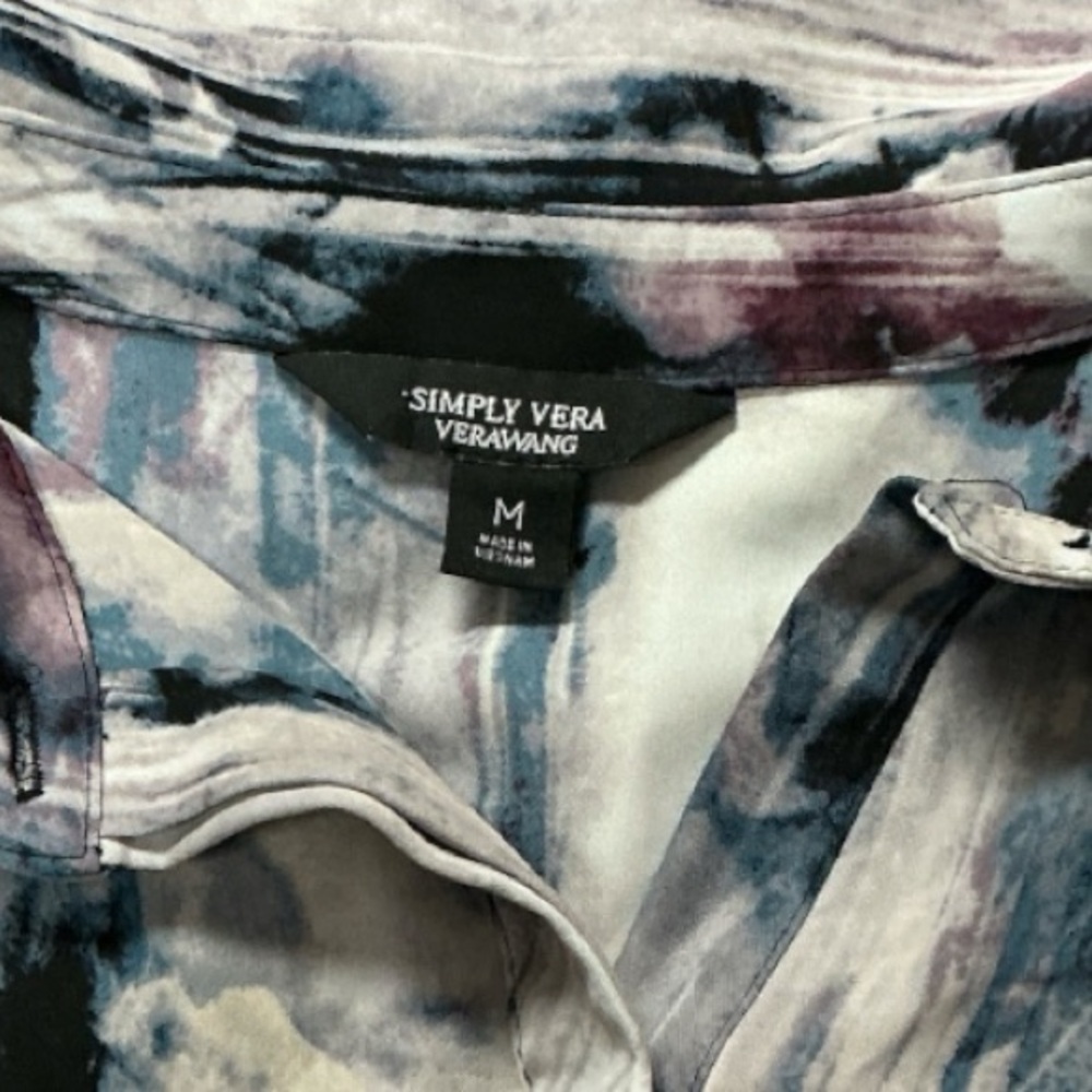 Simply Vera Vera Wang - EC - Multicolor Patterned Blouse - Picture 2 of 3